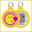 Smart ID biléta nyakörvre 2,5cm - Pink smileys