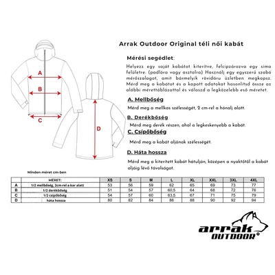 Arrak Outdoor Original téli női kabát - piros