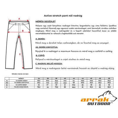 Arrak Outdoor Active stretch női nadrág - barna