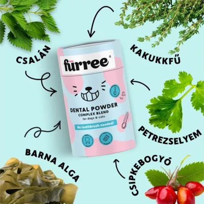 Fürree Dental Powder természetes fogkő és szájszag elleni por kutyáknak 100g