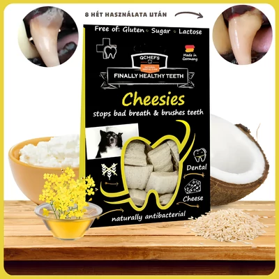Természetes fogtisztító jutalomfalat kutyáknak - Qchefs Cheesies