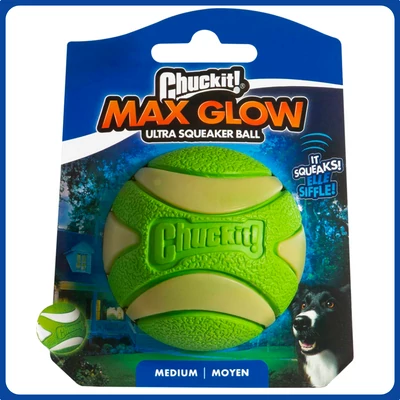 Chuckit Max Glow Ultra Squeaker labda (M)