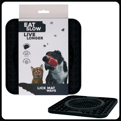 Eat Slow Live Longer Lick Mat Wave - fekete