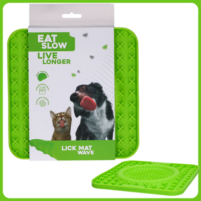 Eat Slow Live Longer Lick Mat Wave - zöld