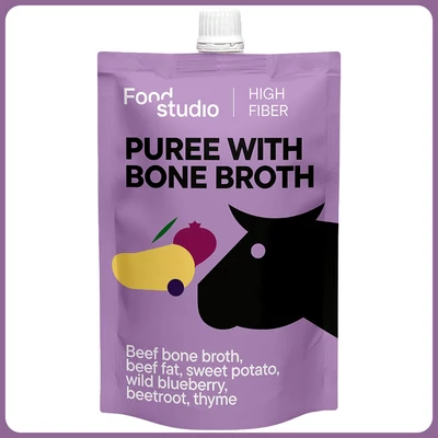 Püré marha csontlével, céklapéppel, vad áfonyával és édesburgonyával 150ml - Food Studio