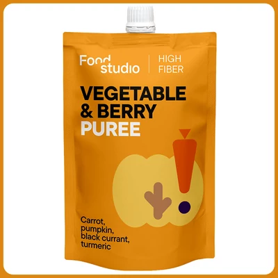 Zöldség- és bogyósgyümölcs-püré sütőtökkel és fekete ribizlivel 150ml - Food Studio