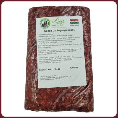 Kacsa, bárány, nyúl menü 1 kg - Livi's Green