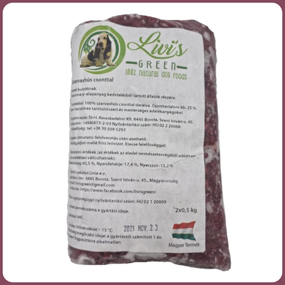 Szarvashús csonttal darálva 1 kg - Livi's Green