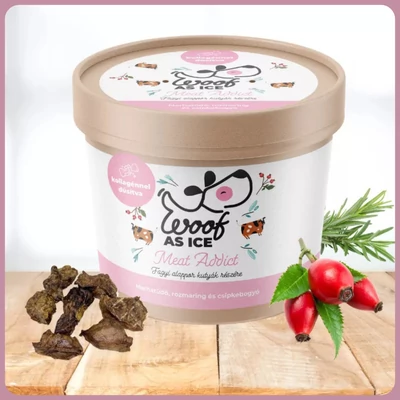 WOOF AS ICE - kutyafagyi alappor marhatüdő, rozmaring és csipkebogyó - 100g 