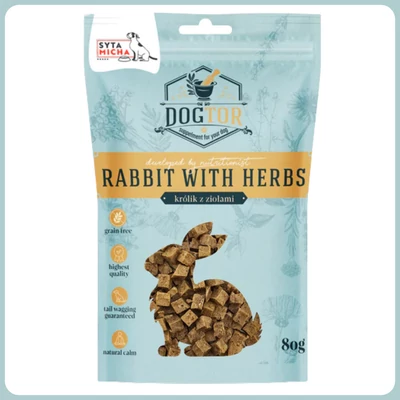 Dogtor Nyugtató jutalomfalatok nyúl gyógynövényekkel 80g