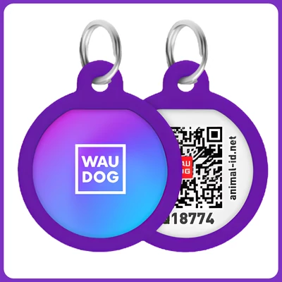 WAUDOG Smart ID biléta nyakörvre 2,5cm - lila gradient