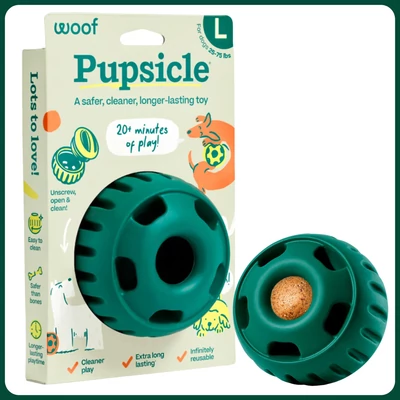 Woof Pupsicle tölthető nyalogatós kutyajáték zöld - L