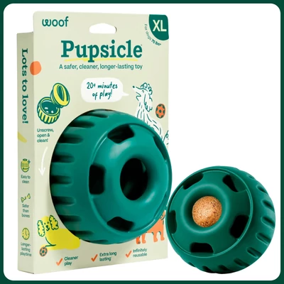 Woof Pupsicle tölthető nyalogatós kutyajáték zöld - XL