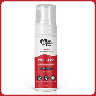 Wash&Go prebiotikus víz nélküli kutyasampon 150ml - We Love Bark