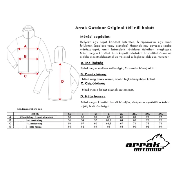 Arrak Outdoor Original téli női kabát - piros