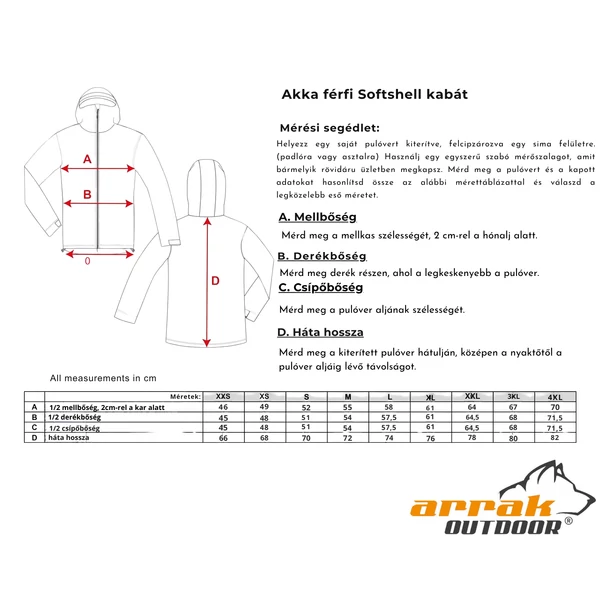 Arrak Outdoor Akka Softshell férfi kabát - fekete