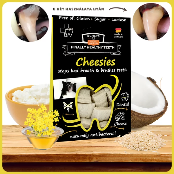 Természetes fogtisztító jutalomfalat kutyáknak - Qchefs Cheesies