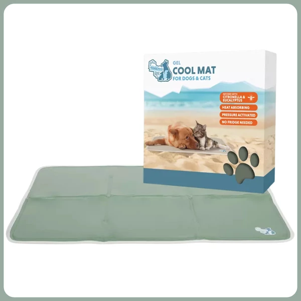 Prémium hűtőmatrac oliva zöld L (90 x 60cm) - CoolPets