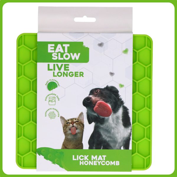 Eat Slow Live Longer Lick Mat honeycomb - zöld