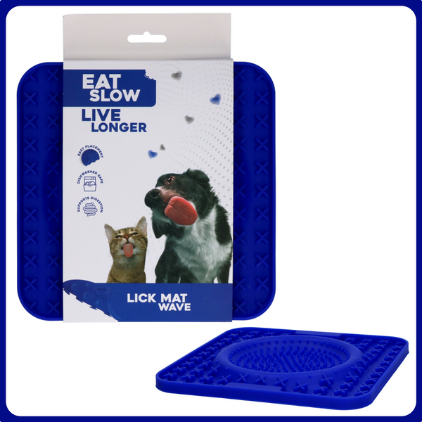 Eat Slow Live Longer Lick Mat Wave - kék