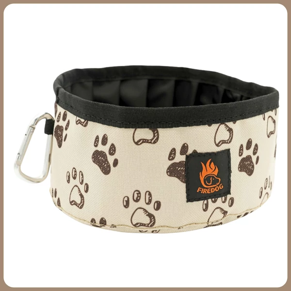 FIREDOG Click & Go utazótál 1 liter - bézs tappancs