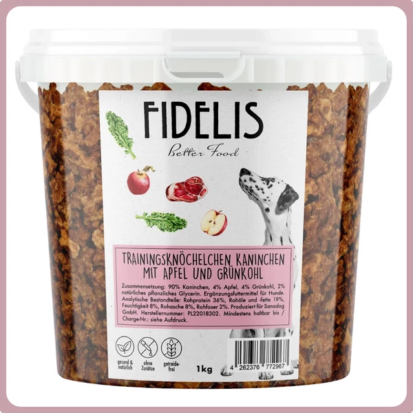 Nyúl tréningfalat almával és kelkáposztával 1kg - Fidelis/SANA