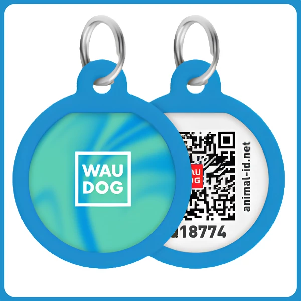 WAUDOG Smart ID biléta nyakörvre 2,5cm - kék gradient