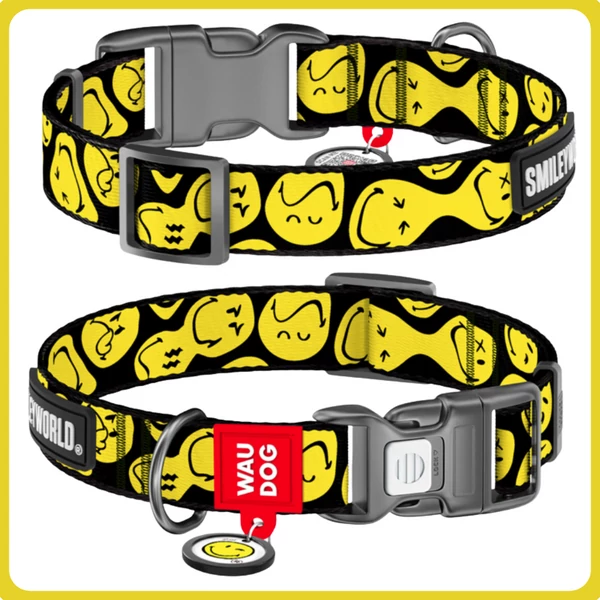 WAUDOG nyakörv smart ID bilétával - Black smileys