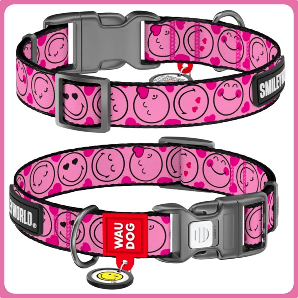 WAUDOG nyakörv smart ID bilétával - Pink smileys
