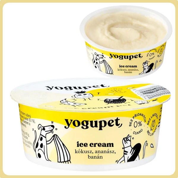 Yogupet fagylalt kutyáknak és macskáknak – kókusz, ananász, banán