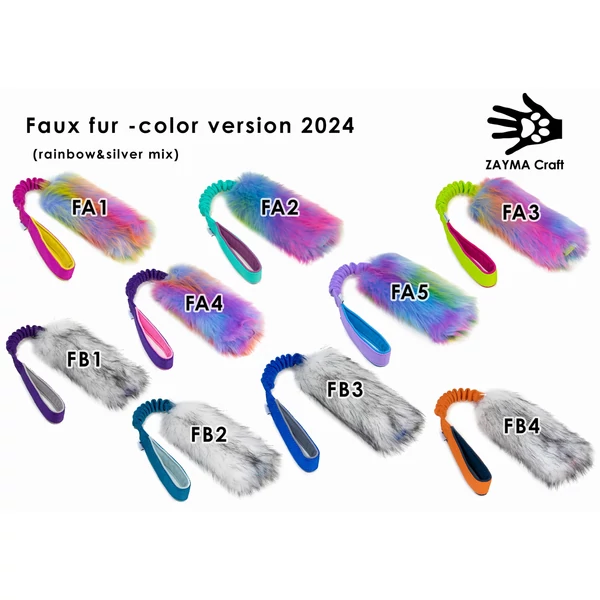Színes műszőrmés játék kör alakú rugós hevederrel (M) - Zayma Craft