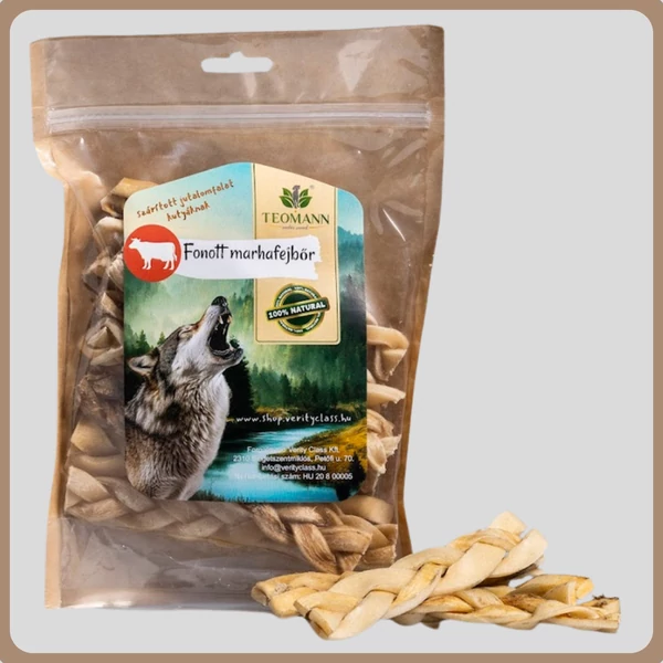 Szárított fonott marhafejbőr 5 db (15cm) - Teomann