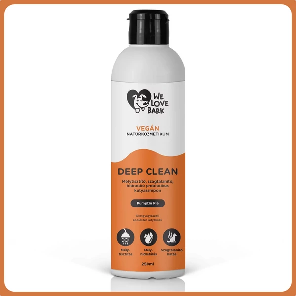 Deep Clean Mélytisztító és hidratáló prebiotikus kutyasampon 250ml - We Love Bark